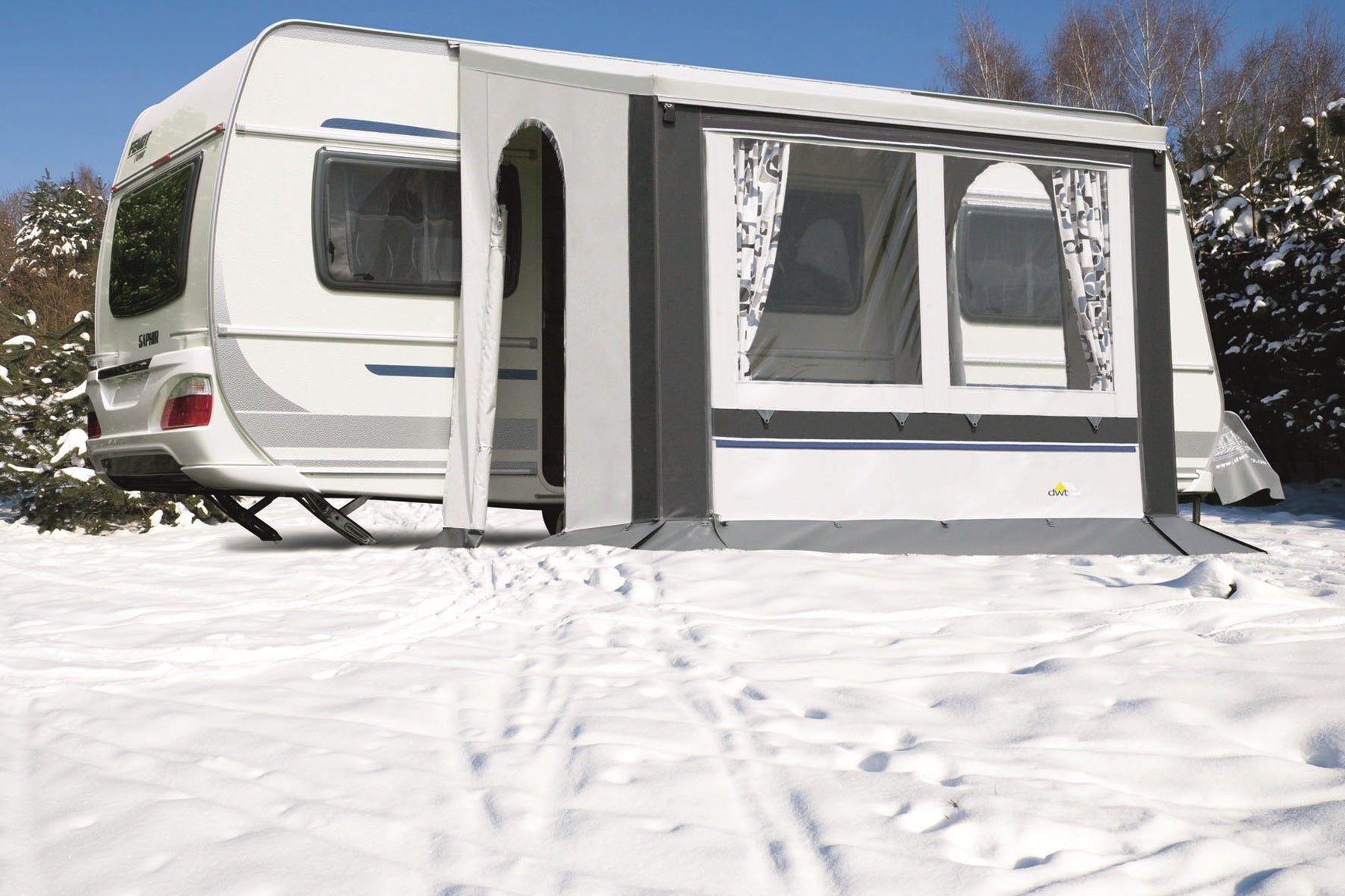 DWT Cortina II GRAU Teilvorzelt – Winterzelt – Vorzelteshop
