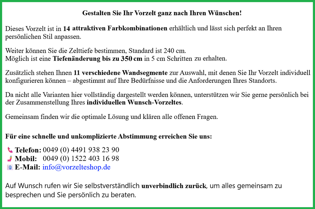 Güsto CaraVilla Move Freistehendes Vorzelt (Hobby Landhaus)
