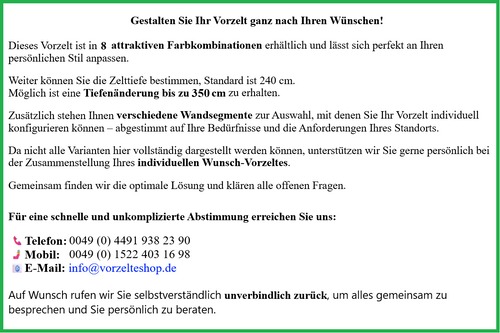DWT Atelier Chalet mit Rundumdach Ganzjahres-Wohnwagenvorzelt