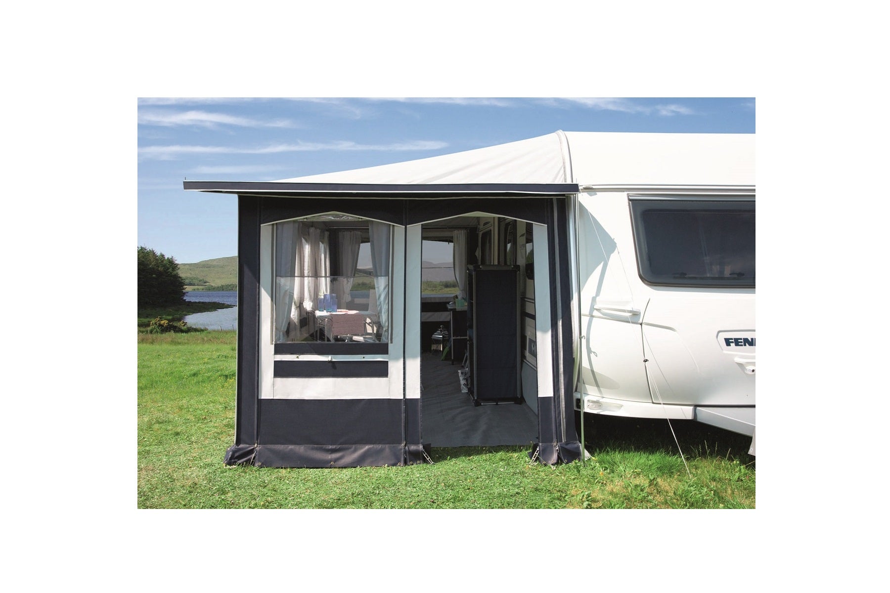 DWT Atelier Chalet mit Rundumdach Ganzjahres-Wohnwagenvorzelt