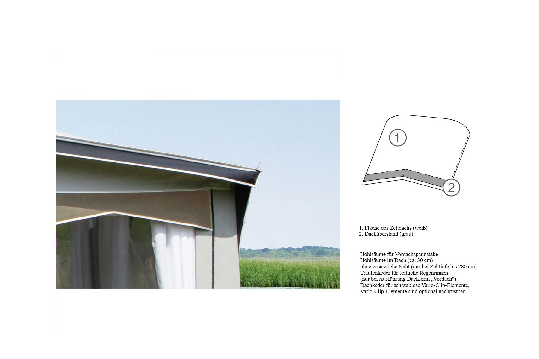 DWT Atelier Chalet mit Vordach Ganzjahres-Wohnwagenvorzelt