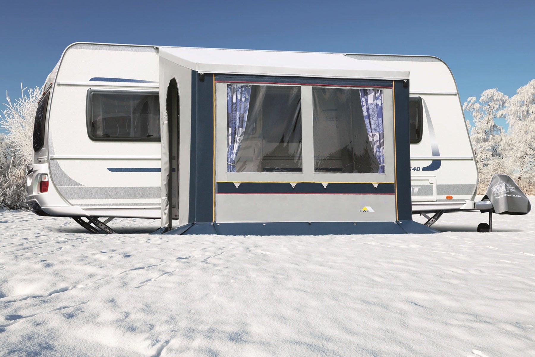 DWT Cortina II BLAU Ganzjahres-Teilvorzelt Winterzelt