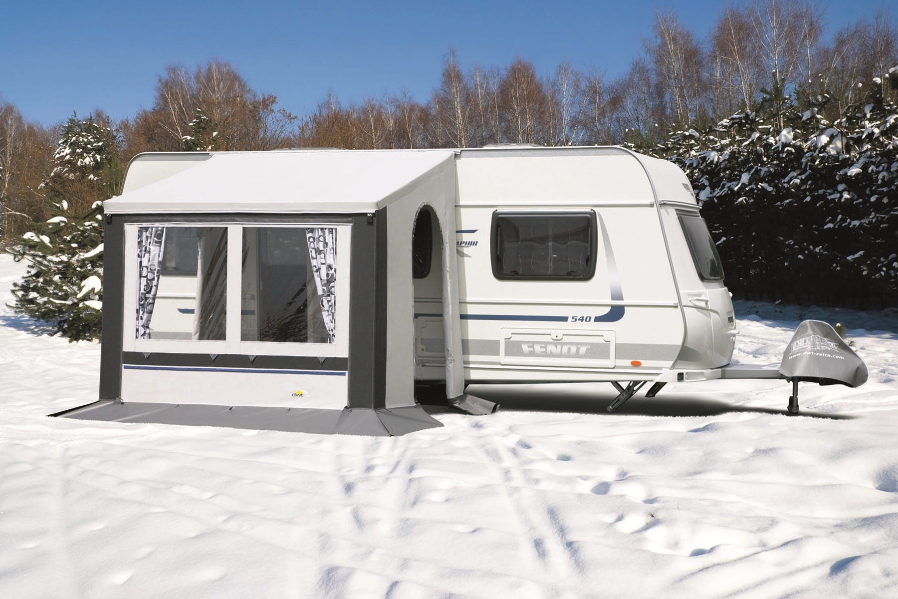 DWT Cortina II GRAU Ganzjahres-Teilvorzelt Winterzelt