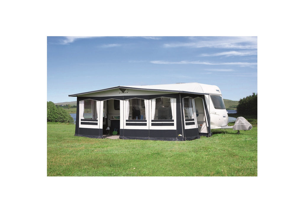 DWT Atelier Chalet mit Rundumdach Ganzjahres-Wohnwagenvorzelt