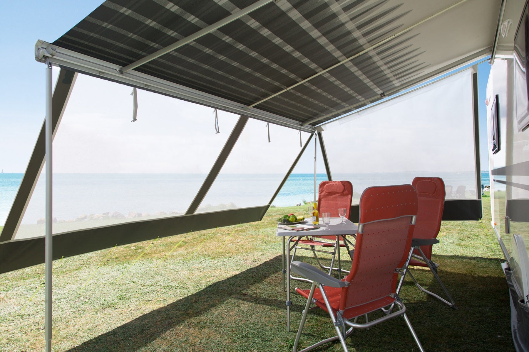 DWT Happy Sun Markisenwandteile für Wohnwagen – Seitenwand & Vorderwand