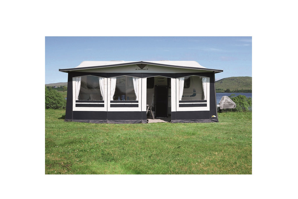 DWT Atelier Chalet mit Rundumdach Ganzjahres-Wohnwagenvorzelt