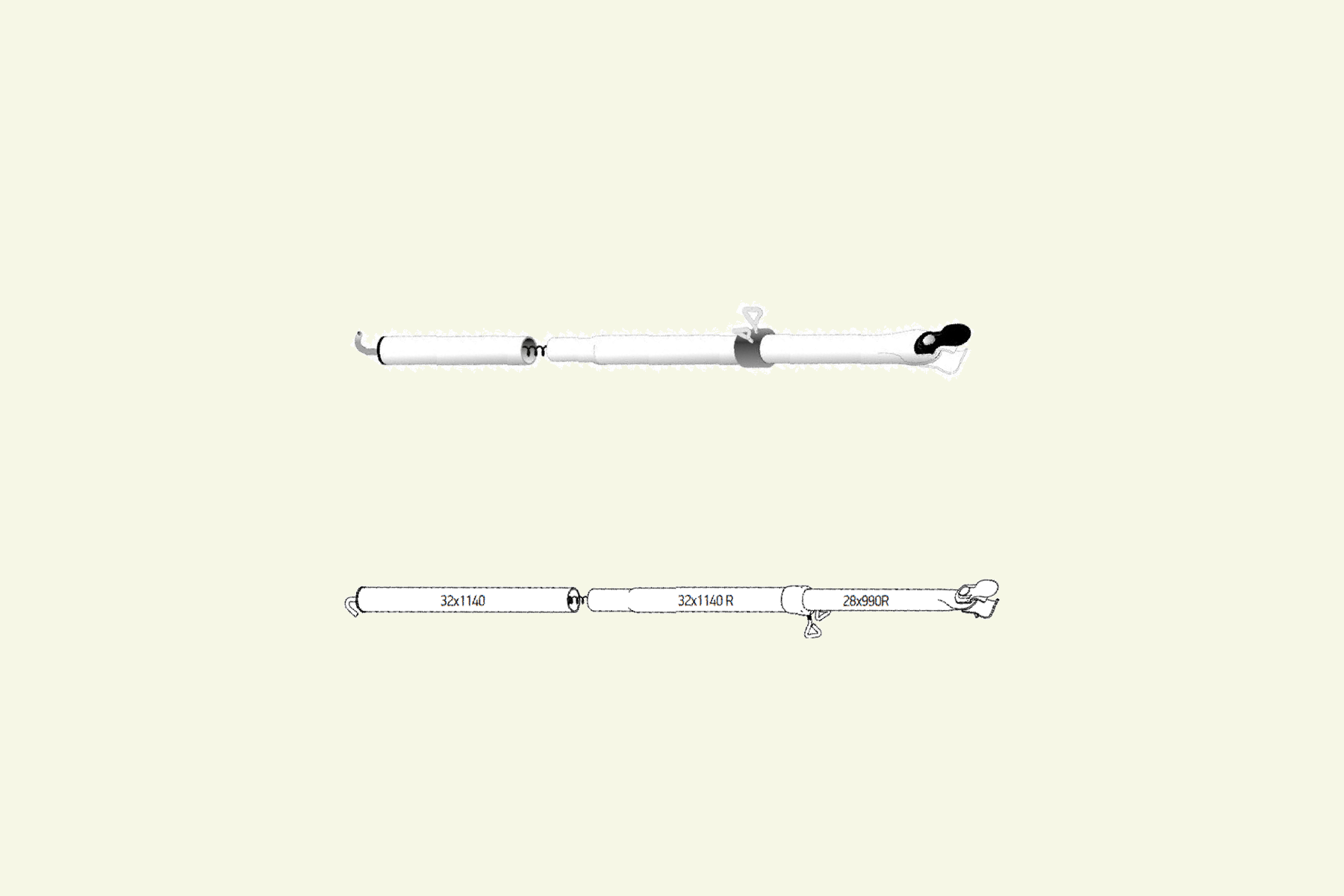 Isabella Dachstange 300 cm Zinox, Carbon-X und MegaFrame