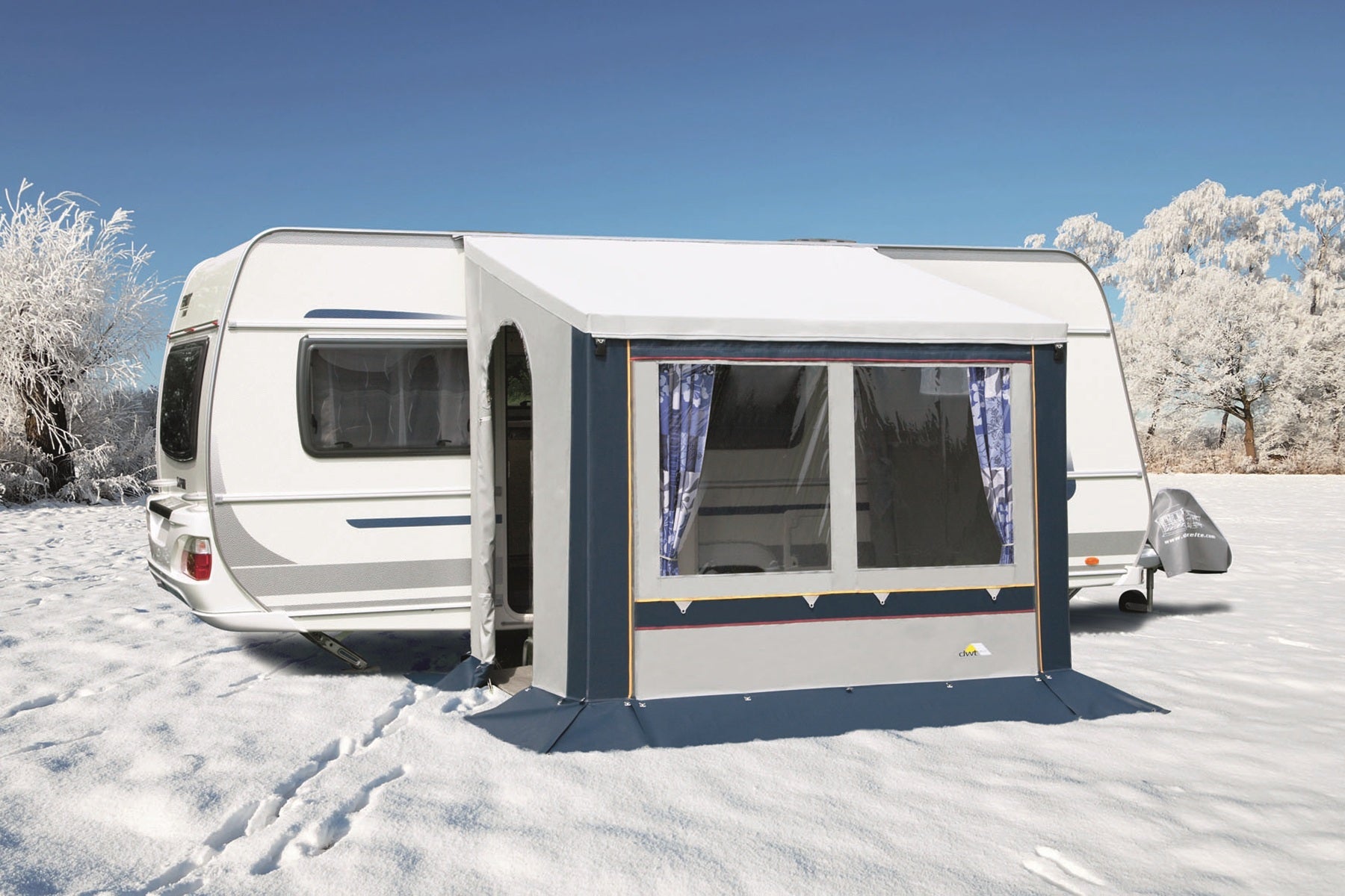 DWT Cortina II BLAU Ganzjahres-Teilvorzelt Winterzelt - Gr. 1