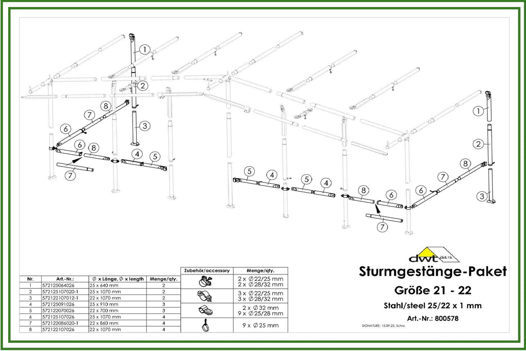 DWT DWT Sturmgestänge - Paket Zusatzstangen - Vorzelteshop