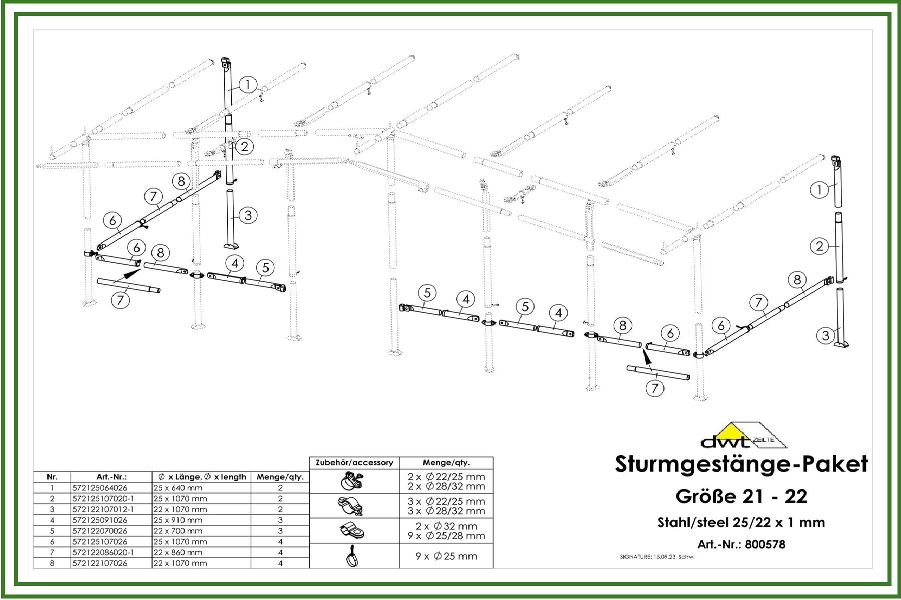 DWT DWT Sturmgestänge - Paket Zusatzstangen - Vorzelteshop