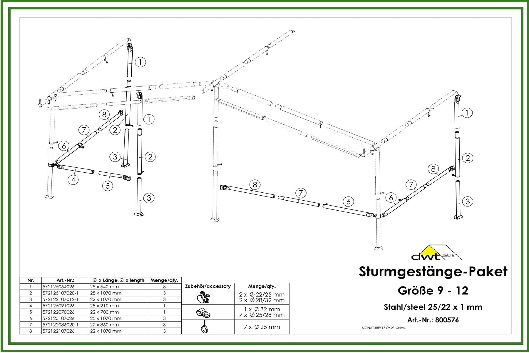 DWT DWT Sturmgestänge - Paket Zusatzstangen - Vorzelteshop