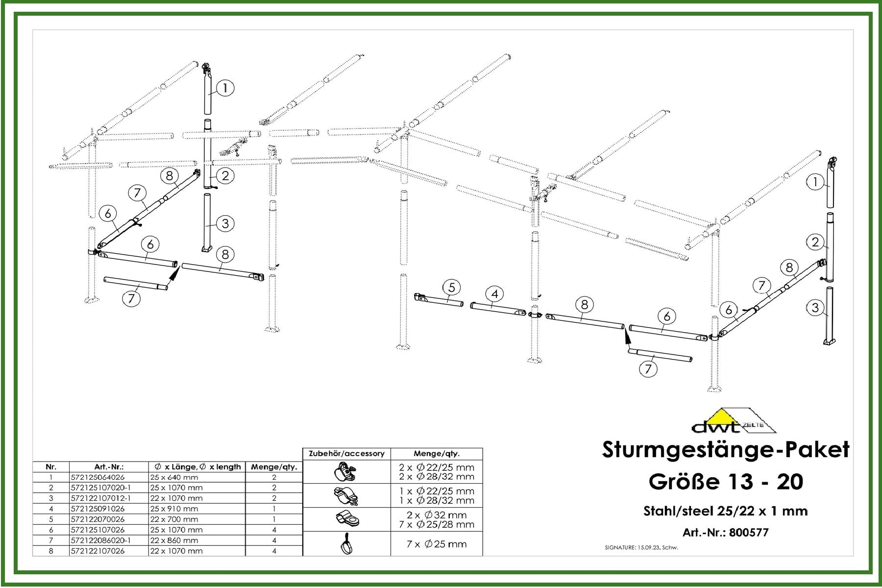 DWT DWT Sturmgestänge - Paket Zusatzstangen - Vorzelteshop