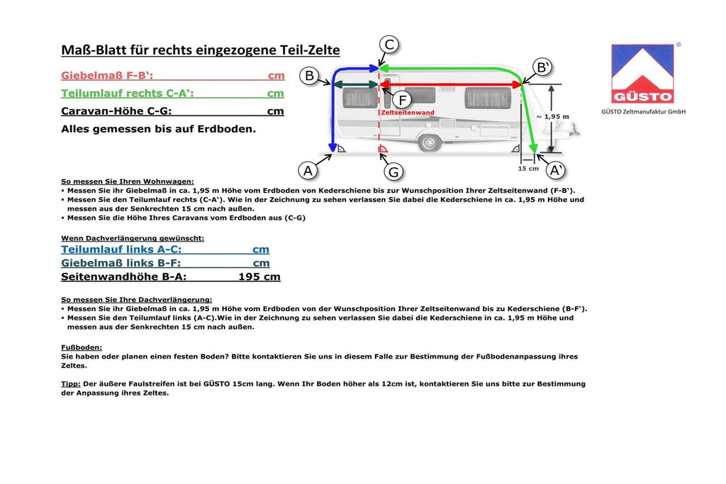 Güsto Güsto CaraVilla Part - Hit Teilvorzelt (Einzug rechts) Teilvorzelt - Vorzelteshop