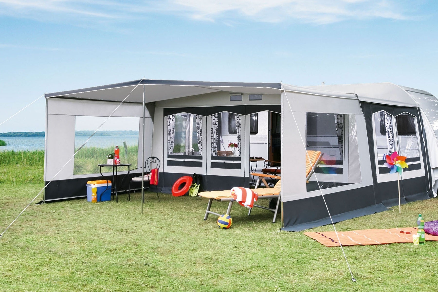 Güsto Güsto SUN - AIR - LUX Seitenteile – 1 Paar mit Klarfolien - Fenstern Sonnendach - Vorzelteshop