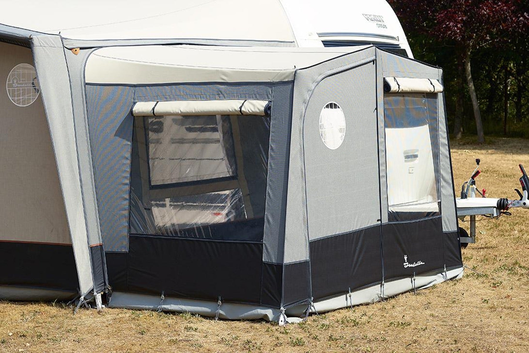 Isabella Anbau Grey 250 – Erker für Wohnwagenvorzelt