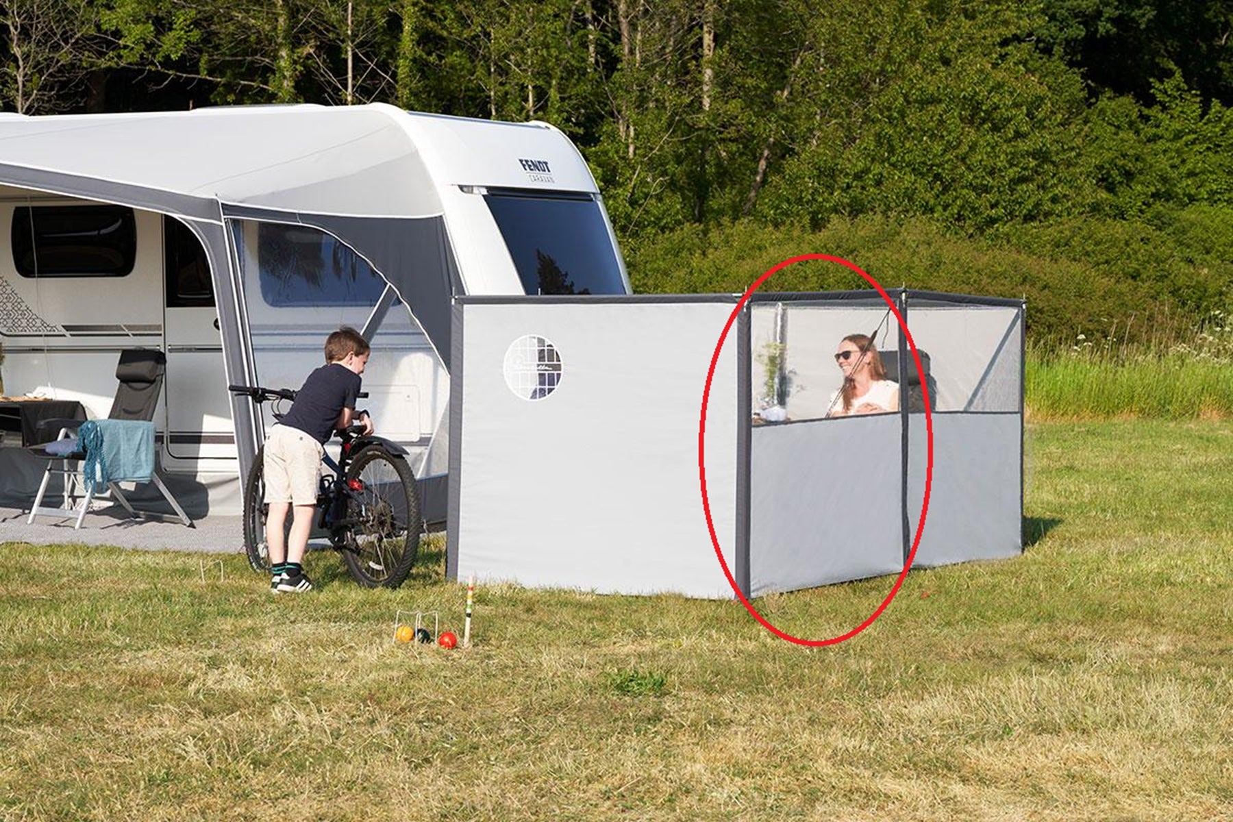 Isabella Windschutz Flex Erweiterung mit Fenster – 154 cm