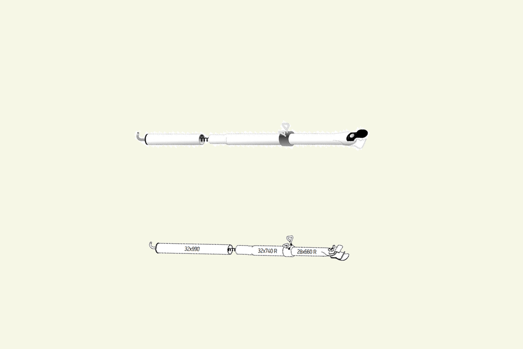 Isabella Isabella Penta Dachstange Zinox & MegaFrame 220 cm – AX-Stange Isabella Zusatzstangen - Vorzelteshop