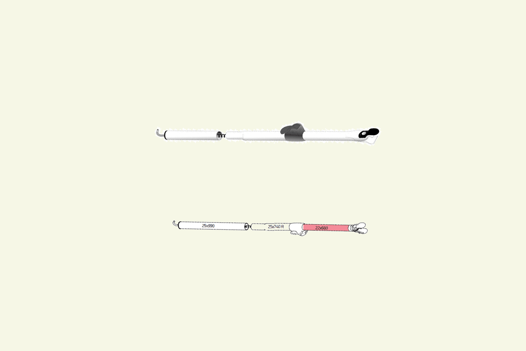 Isabella Isabella Penta Dachstange Zinox & MegaFrame 220 cm – AX-Stange Isabella Zusatzstangen - Vorzelteshop