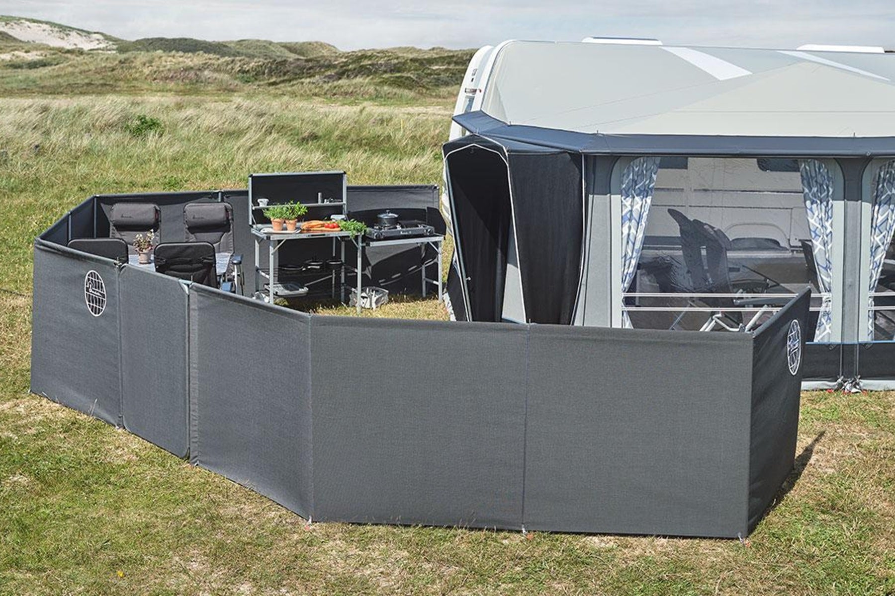 Isabella Mega Granite Windschutz – 4- oder 6-teilig, 120 cm hoch
