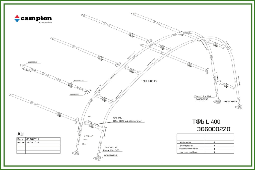 Isabella T@B L400 TD Blue – Vorzelt für T@B 400, ab dem Modeljahr 2016