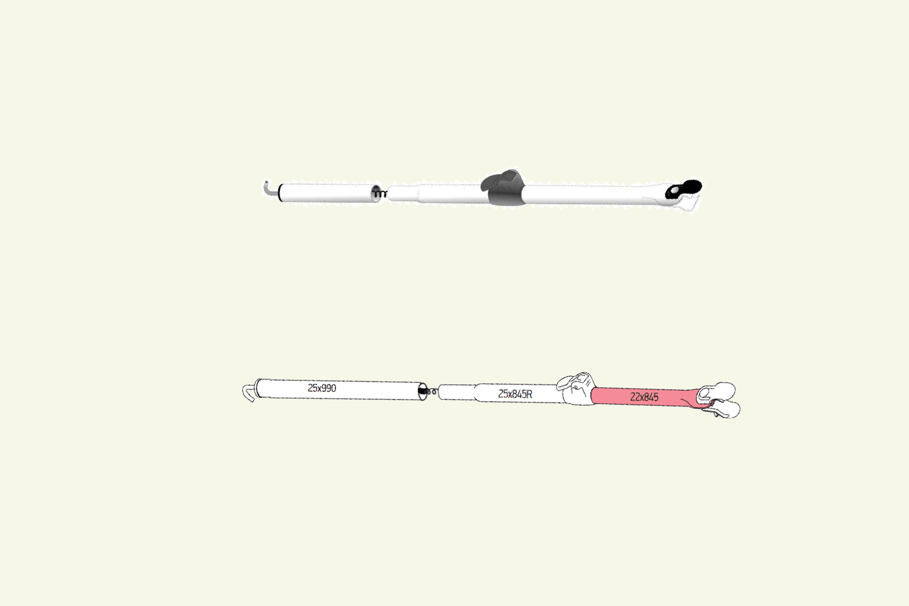 Isabella Ventura Dachstange 250 cm Isabella Zusatzstangen - Vorzelteshop