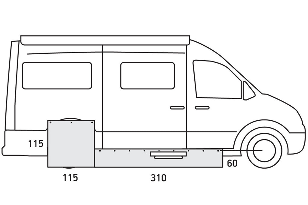 Isabella Windblende & Radkastenabdeckung für Camper-Van