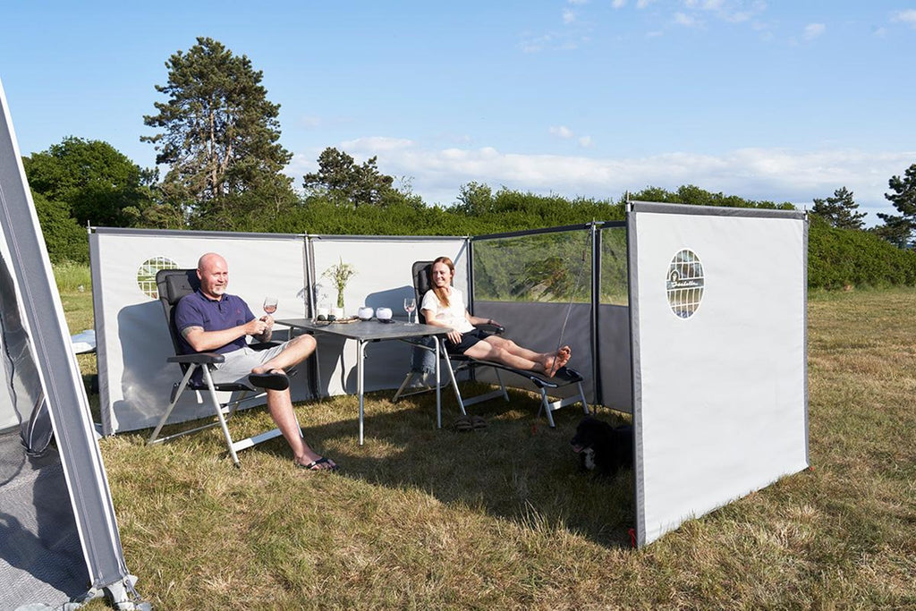 Isabella Flex Windschutz – 3-teilig, 460 x 140 cm, erweiterbar
