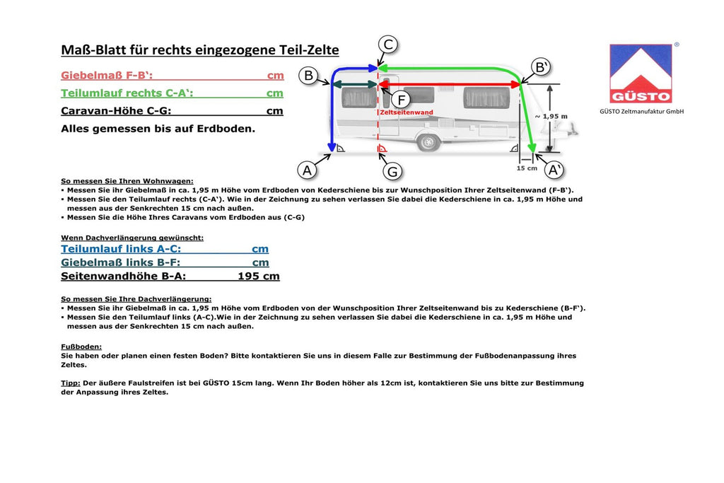 Güsto CaraVilla Part-Pro Teilvorzelt (Einzug rechts)