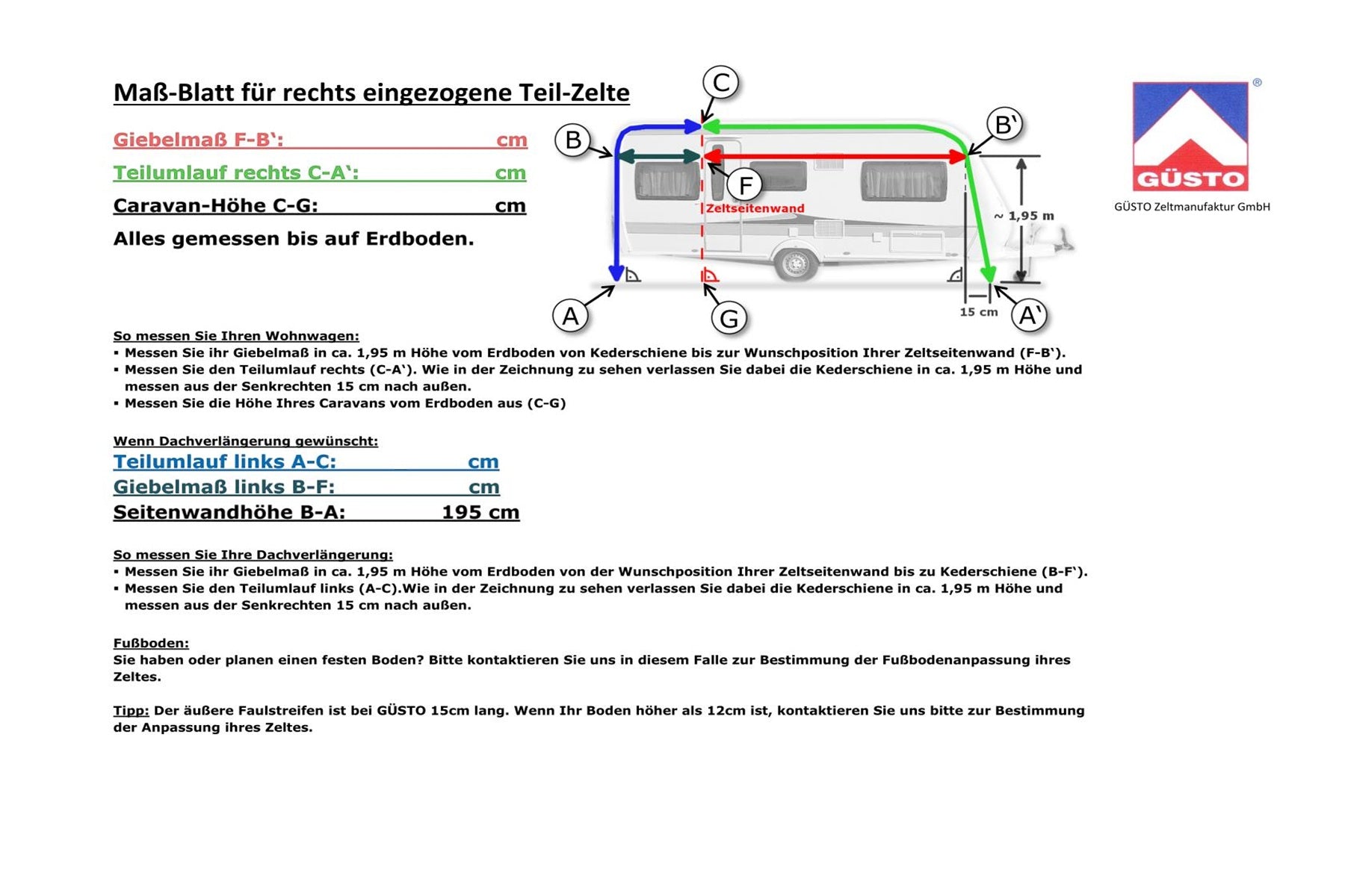 Güsto CaraVilla Part-Pro Teilvorzelt (Einzug rechts)