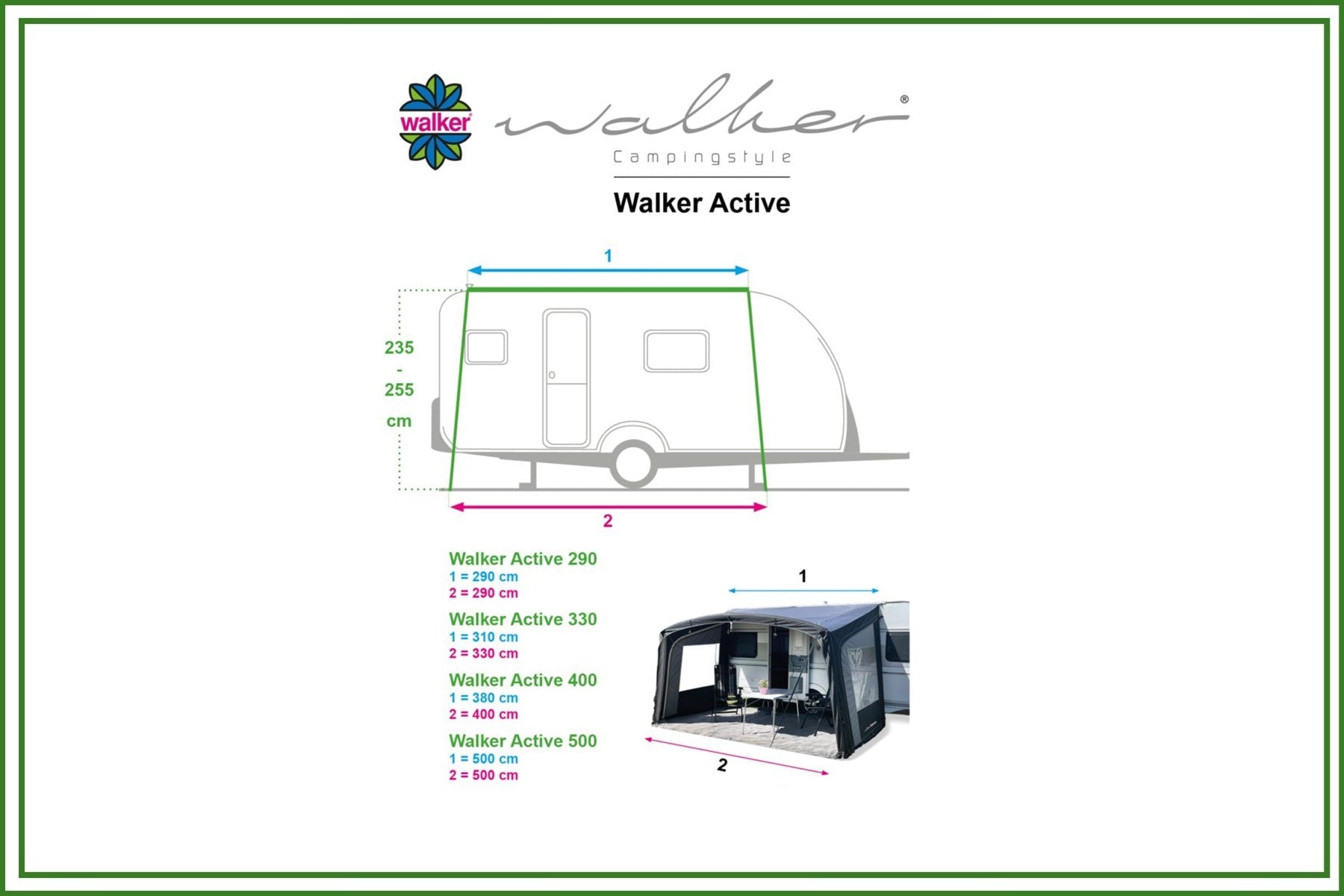 Walker Walker Active Luft-Sonnendach für Wohnwagen - Vorzelteshop